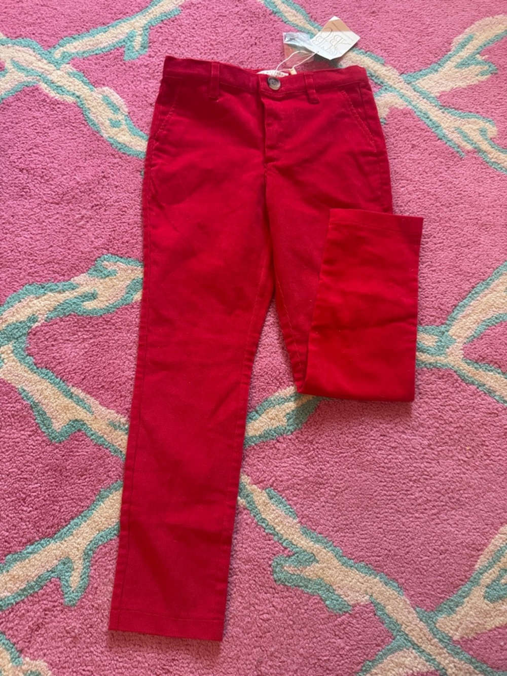The Beaufort Bonnet Company Red Girls Corduroy Pants